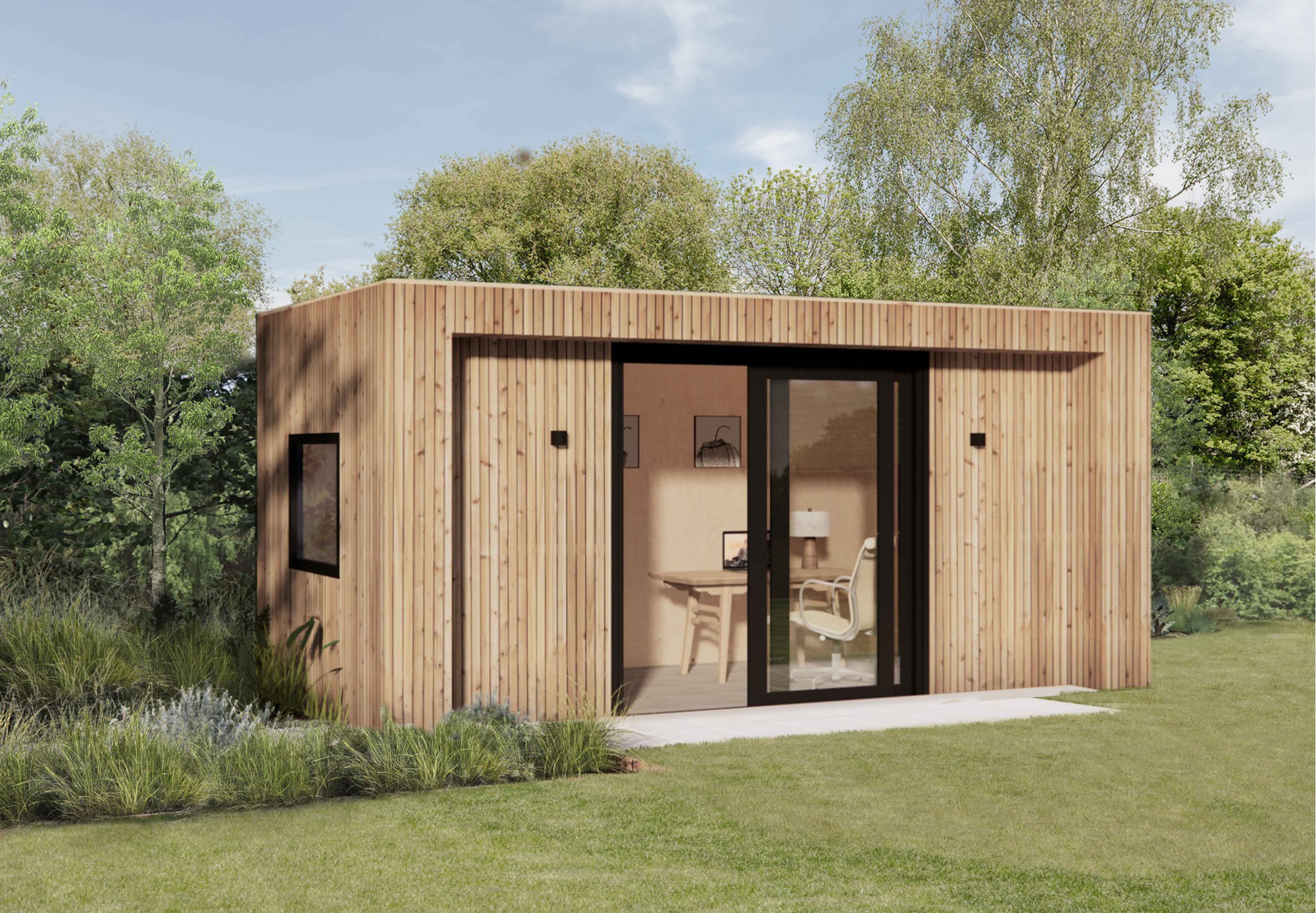 OKO200 Porch Natural Thermowood Cladding - ECOPOD Collection