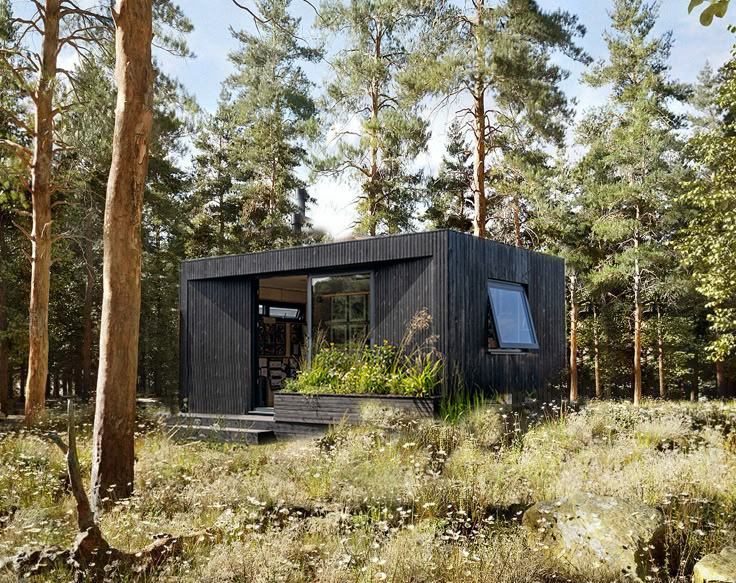 Scalable outdoor multi-pod commercial workspace with landscaped pathways