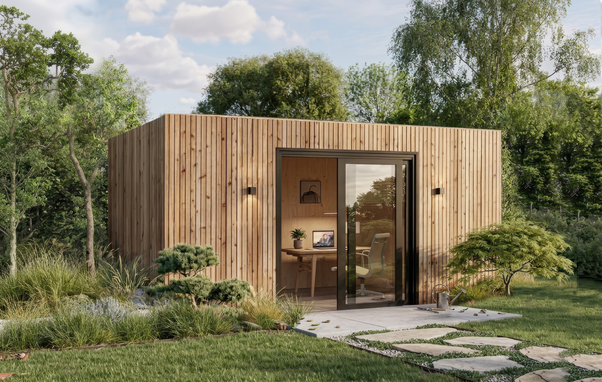OKO200 - Natural Thermowood Cladding for Backyard Office